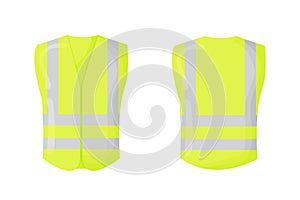 Reflective safety vest for people isolated vector front and back for promotion on the white background