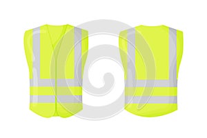 Reflective safety vest for people isolated vector front and back for promotion on the white background photo
