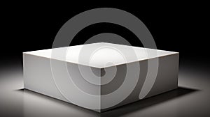 reflective square white box