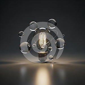 The reflective surface below adds depth emphasizing the floating effect