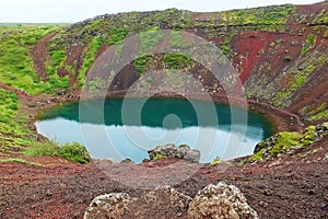 Reflective water-filled Crater
