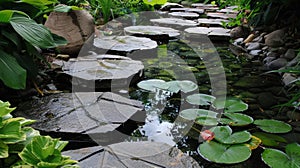 Reflective Water Garden Path