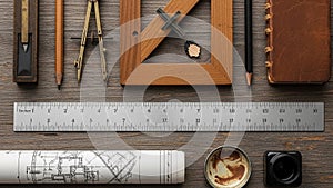 Reflects tools commonly used in technical drawing and architectural