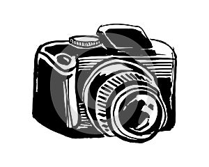 Reflex camera ink illustration