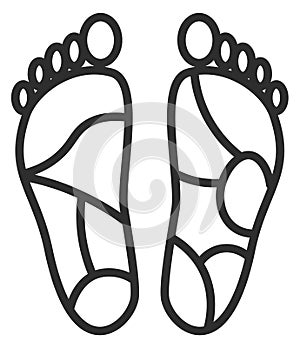 Reflex zone therapy logo. Human feet icon