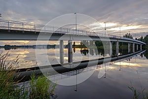 Reflexion of a bridge in Oulu Finland