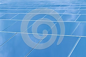 Reflexion of the sky on Solar cells