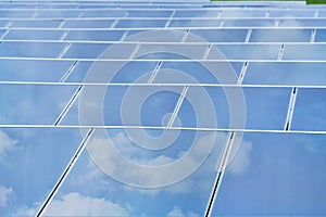 Reflexion of the sky on Solar cells