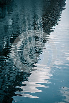 reflexion on water of a hous