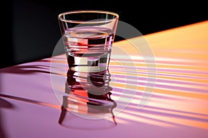 a reflexive shot, taken through a cosmopolitan cocktail glass