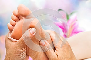 Reflexologist doing massage