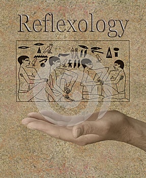 Reflexology depicted in Ancient Egyptian Hieroglyphics photo