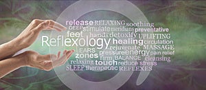 Reflexology Descriptive Word Tag Cloud Banner