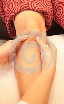 Reflexology knee massage, spa knee treatment