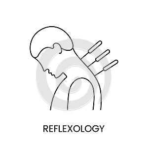 Reflexology line icon in vector, illustration of medical profession.