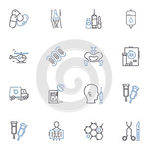 Reflexology therapy line icons collection. Foot, Hands, Feet, Pressure, Points, Technique, Body vector and linear
