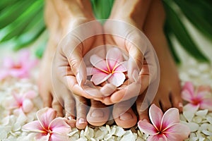 Reflexology treatments with hands and feet