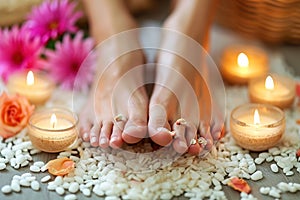 Reflexology treatments with hands and feet