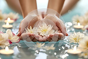 Reflexology treatments with hands and feet