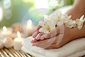 Reflexology treatments with hands and feet