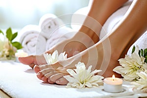 Reflexology treatments with hands and feet