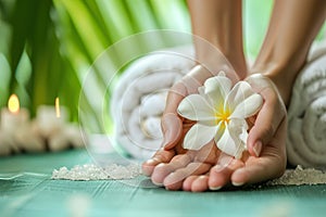 Reflexology treatments with hands and feet