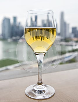 Reflextion in wine glass