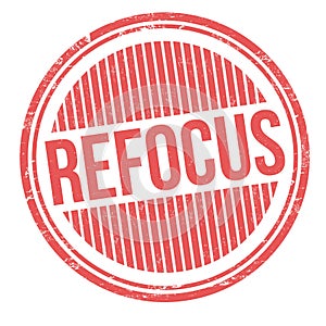 Refocus grunge rubber stamp