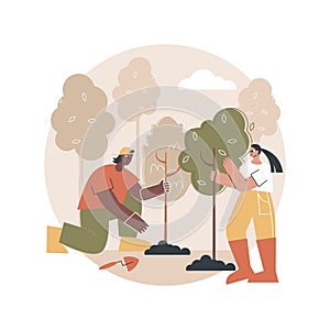 Reforestation abstract concept vector illustration.