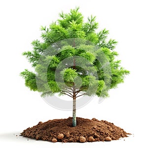 Reforestation isolated on white background