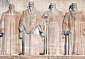 The reformation wall in Parc Des Bastions Geneva photo