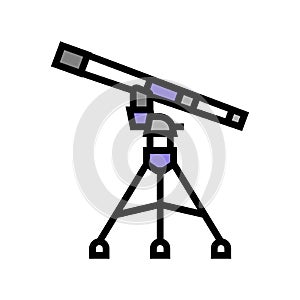 refractor planetarium color icon vector illustration