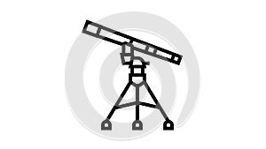 refractor planetarium line icon animation