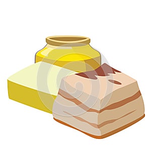 Refractory fats: margarine, animal fat, lard