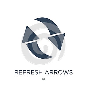 refresh arrows icon in trendy design style. refresh arrows icon isolated on white background. refresh arrows vector icon simple