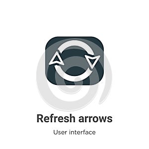 Refresh arrows vector icon on white background. Flat vector refresh arrows icon symbol sign from modern user interface collection