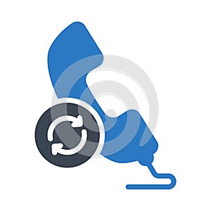 Refresh call glyph color vector icon