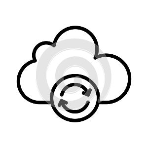 Refresh cloud thin line vector icon