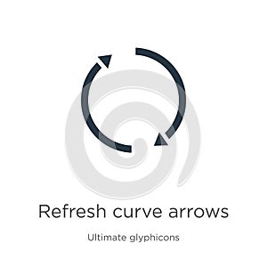 Refresh curve arrows icon vector. Trendy flat refresh curve arrows icon from ultimate glyphicons collection isolated on white