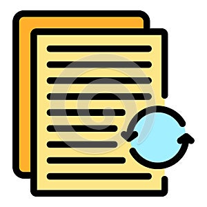 Refresh docs icon color outline vector