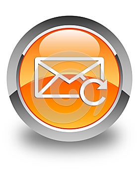 Refresh email icon glossy orange round button