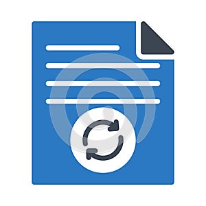 Refresh file glyph color vector icon