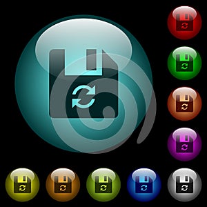 Refresh file icons in color illuminated glass buttons