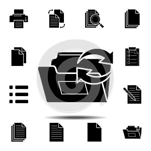refresh folder icon. Simple glyph vector element of web, minimalistic icons set for UI and UX, website or mobile application
