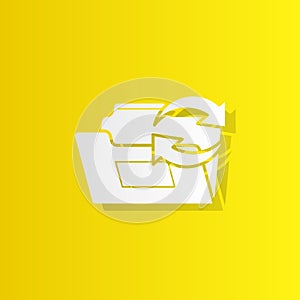 Refresh folder white icon with shadow