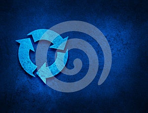 Refresh icon artistic abstract blue grunge texture background