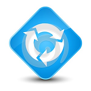 Refresh icon elegant cyan blue diamond button