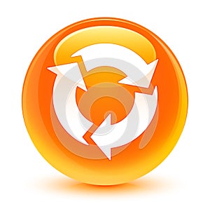 Refresh icon glassy orange round button