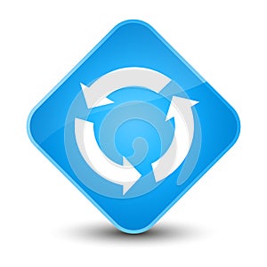 Refresh icon elegant cyan blue diamond button