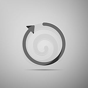 Refresh icon isolated on grey background